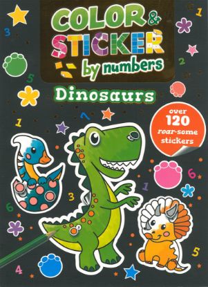 Picture of COLOR & STICKER BY NUMBERS-DINOSAURS
